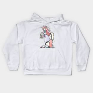 Unicorn on the Toilet Kids Hoodie